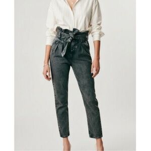 Sezane AUSTIN BELTED Black Ankle & Cropped Jeans US SIZE 2